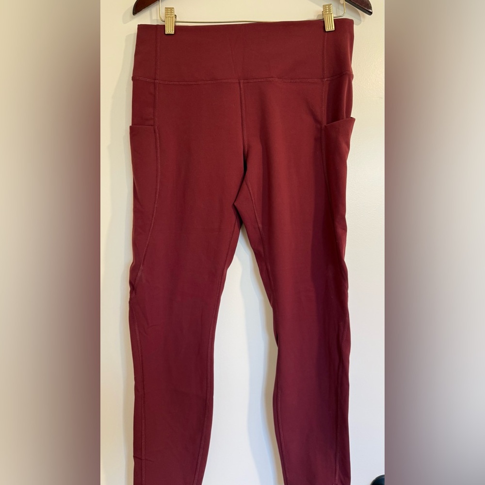 Bundle - Wine, and two black Leggings with Side Pockets